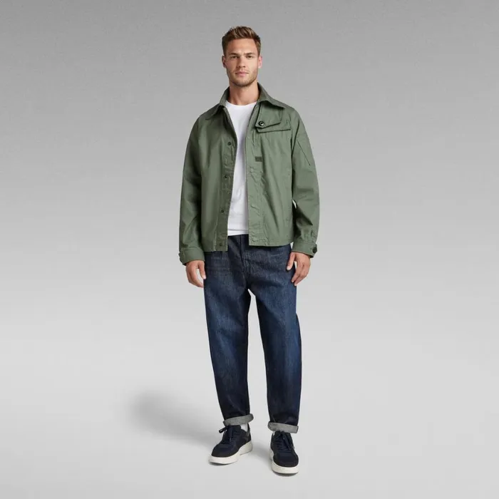 Overshirts Men GStar RAW High Collar Overshirt Light Hunter