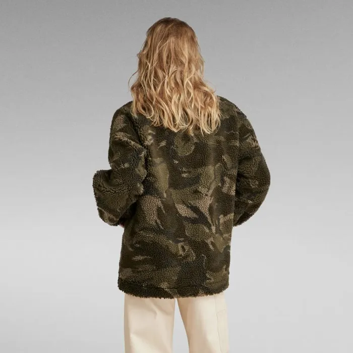Overshirts Women GStar RAW Oversized Teddy Overshirt Turf Woodland Camo