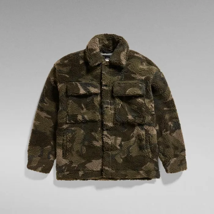 Overshirts Women GStar RAW Oversized Teddy Overshirt Turf Woodland Camo