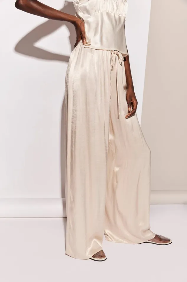 Pants Women VRG GRL Merci Satin Pants Champagne Pants Women VRG GRL Merci Satin Pants Champagne