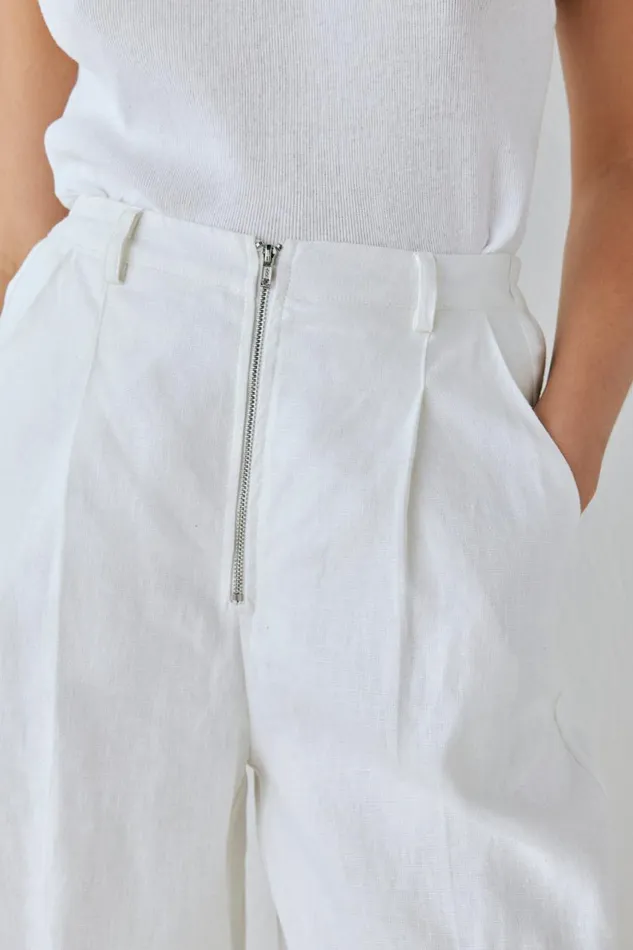 Pants Women VRG GRL Nahna Linen Pants White