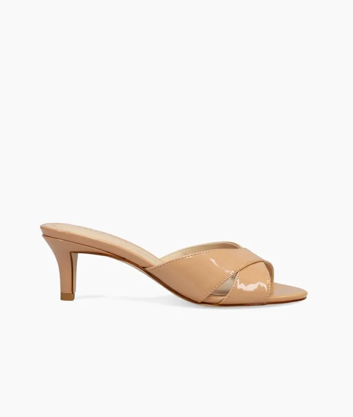 Pelle Moda Bea Slide 8211 Nude Nude Patent Women Low Heels