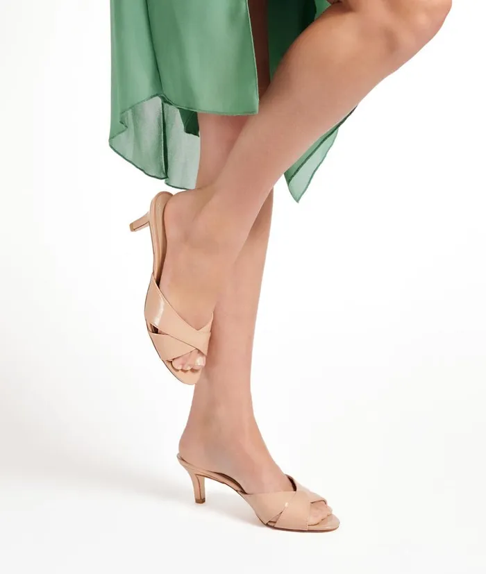 Pelle Moda Bea Slide 8211 Nude Nude Patent Women Low Heels Pelle Moda Bea Slide 8211 Nude Nude Patent Women Low Heels