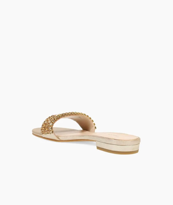 Pelle Moda Besen Slide 8211 Gold Platinum Gold Metallic Suede Women Sandals Pelle Moda Besen Slide 8211 Gold Platinum Gold Metallic Suede Women Sandals