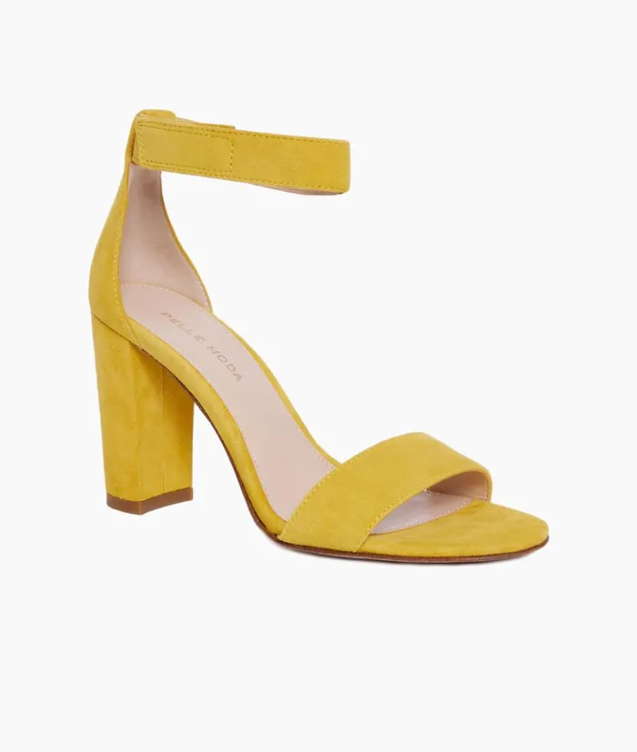 Pelle Moda Briar High Heel 8211 Lemon Lemon Kid Suede Women High Heels