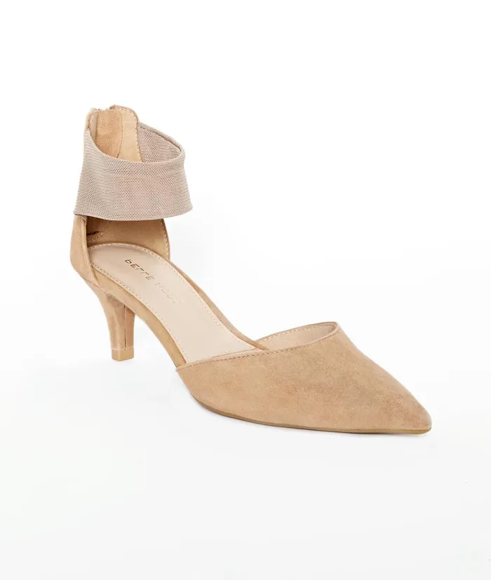 Pelle Moda Cam Low Heel 8211 Latte Latte Kid SuedeStretch Mesh Women Low Heels Pelle Moda Cam Low Heel 8211 Latte Latte Kid SuedeStretch Mesh Women Low Heels