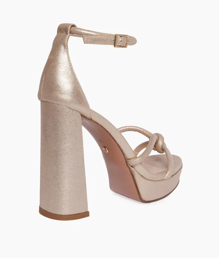 Pelle Moda Gilian Platform 8211 Gold Platinum Gold Metallic Suede Women High Heels