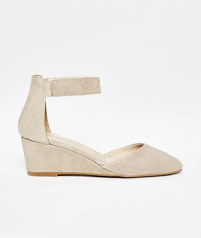 Pelle Moda Kitty Wedge 8211 Mushroom Mushroom Kid Suede Women Wedges