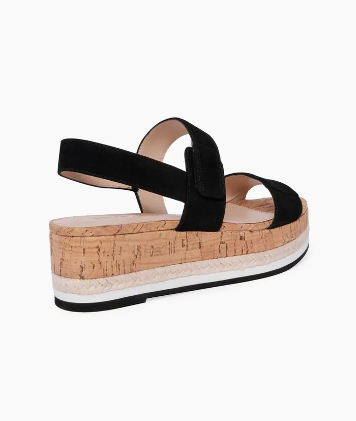 Pelle Moda Potter Wedge 8211 Black Black Kid Suede Women Wedges