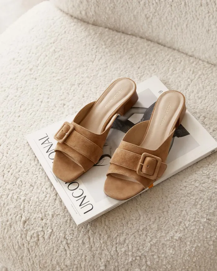 Pelle Moda Tala Slip On 8211 Latte Latte Kid Suede Women Low Heels Pelle Moda Tala Slip On 8211 Latte Latte Kid Suede Women Low Heels
