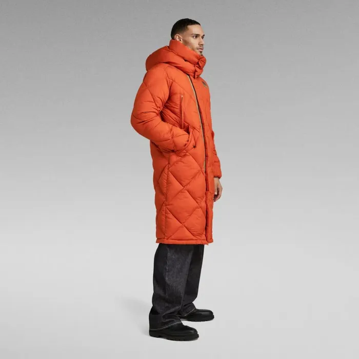 Puffer Jackets Men GStar RAW G Whistler XL Long Blanket Puffer Coat Rooibos Tea