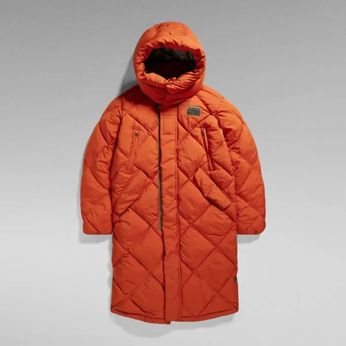 Puffer Jackets Men GStar RAW G Whistler XL Long Blanket Puffer Coat Rooibos Tea