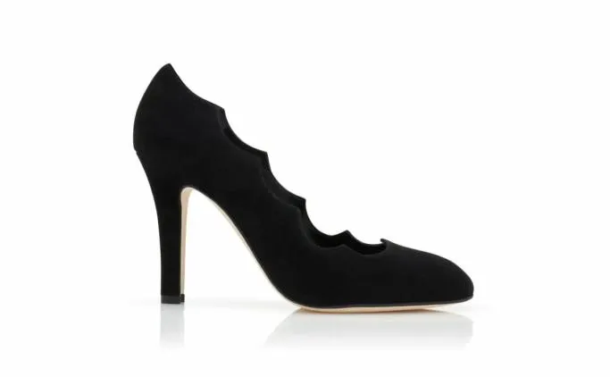 Pumps Women Manolo Blahnik MANDEMBEBlack Suede Serrated Pumps Pumps Women Manolo Blahnik MANDEMBEBlack Suede Serrated Pumps
