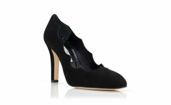 Pumps Women Manolo Blahnik MANDEMBEBlack Suede Serrated Pumps Pumps Women Manolo Blahnik MANDEMBEBlack Suede Serrated Pumps