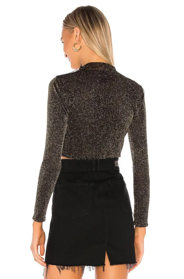 Riya Top Black and Gold Women Lovers and Friends Tops