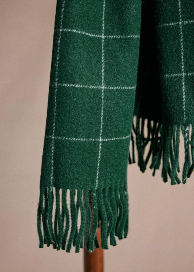 Szane Accessories Mens Vick Scarf Ecru Tile Green