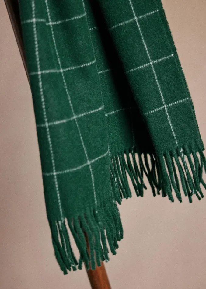 Szane Accessories Mens Vick Scarf Ecru Tile Green