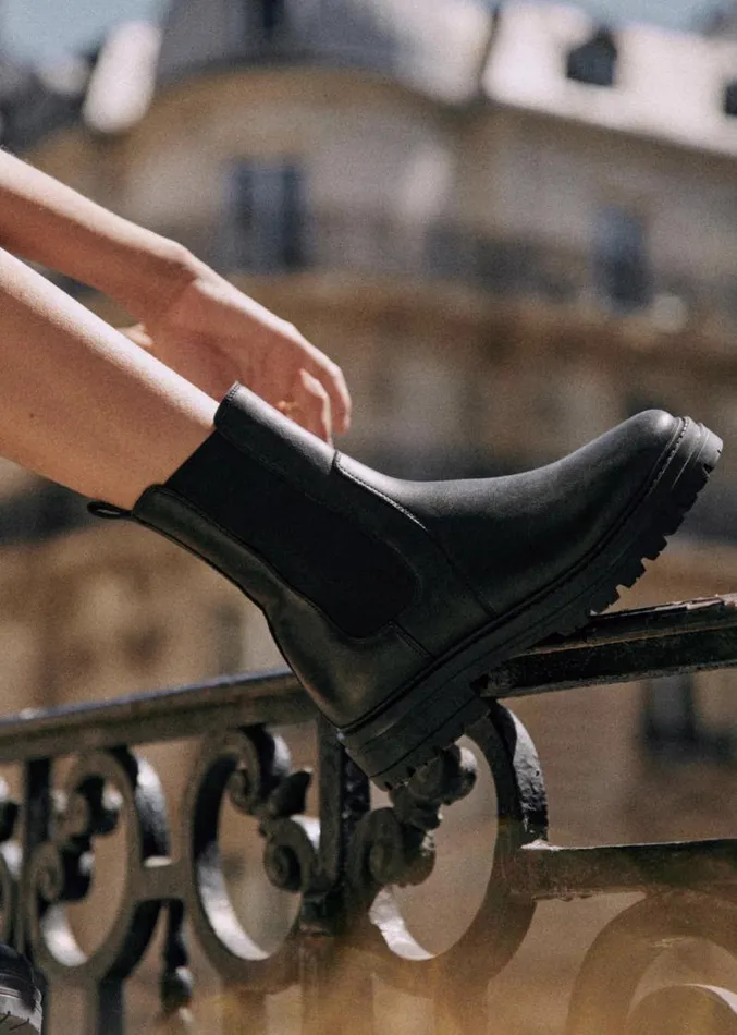 Szane Ankle Boots Womens Lena Low Boots Smooth Black