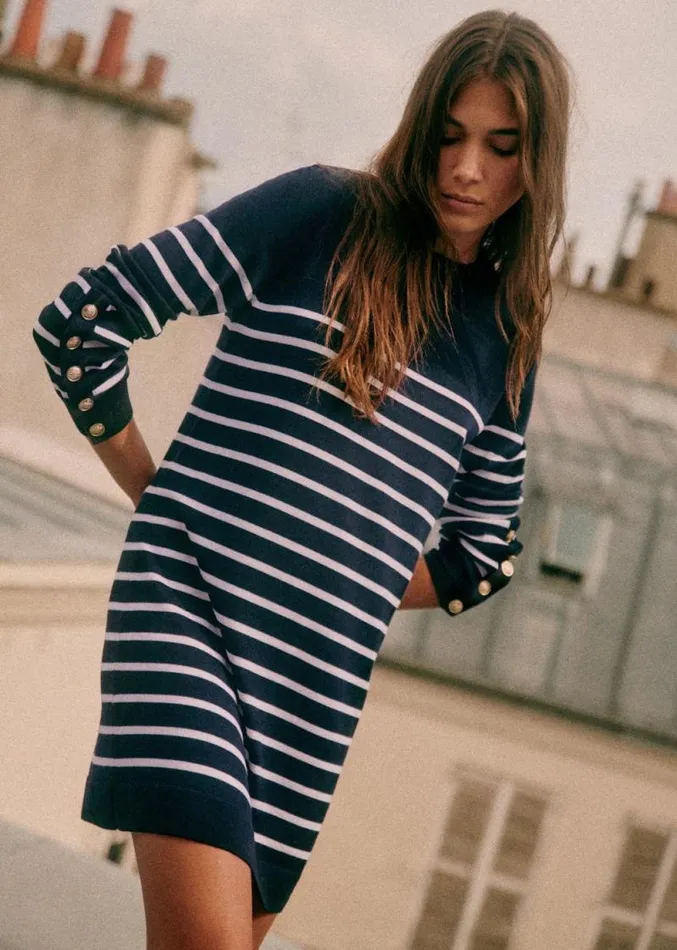 Szane Dresses Womens Paola Dress Navy Ecru