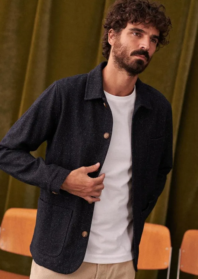 Szane Jackets and Coats Mens Nelson Jacket Flecked Navy