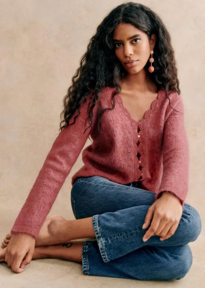 Szane Knitwear Womens Anaelle Cardigan Rosewood