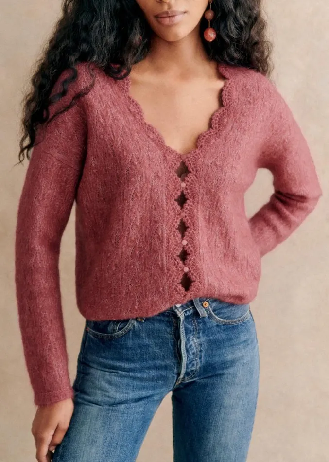 Szane Knitwear Womens Anaelle Cardigan Rosewood