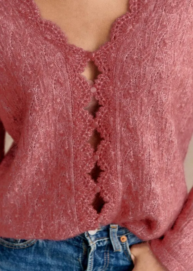 Szane Knitwear Womens Anaelle Cardigan Rosewood