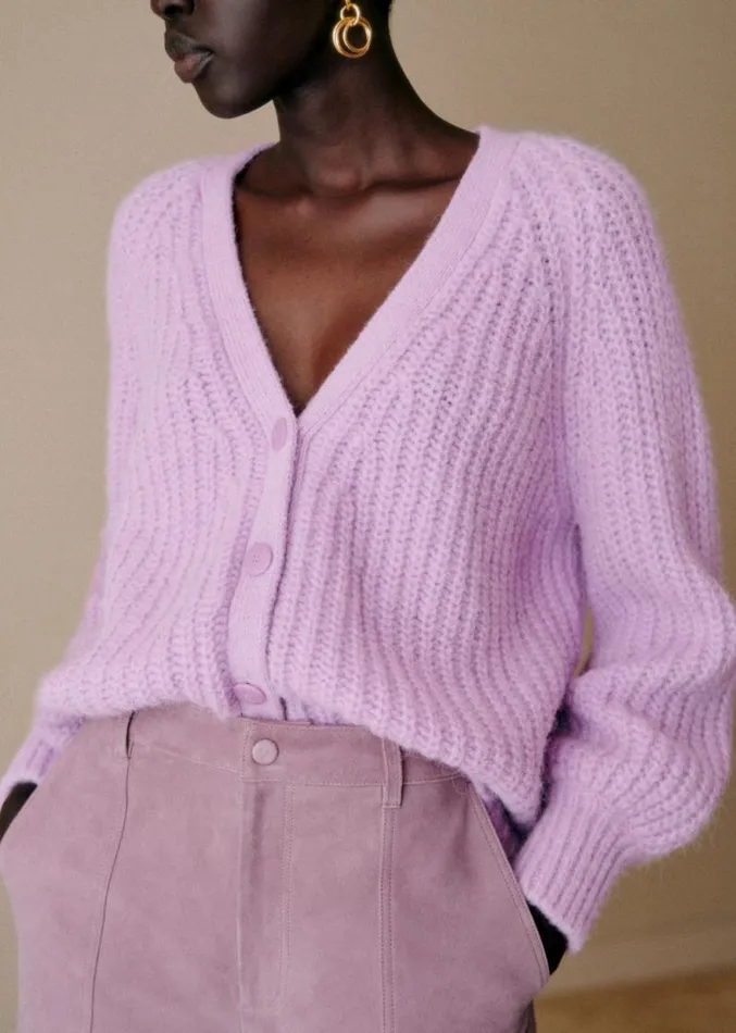 Szane Knitwear Womens Basile Cardigan Mauve