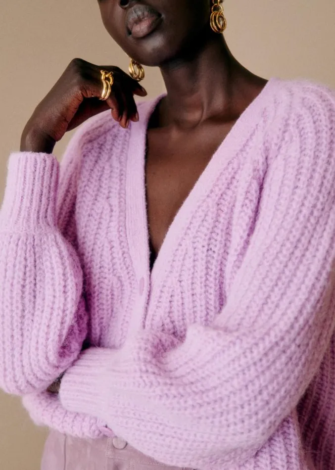 Szane Knitwear Womens Basile Cardigan Mauve