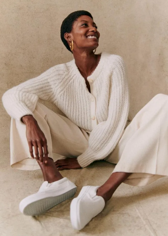 Szane Knitwear Womens Emile Cardigan Ecru