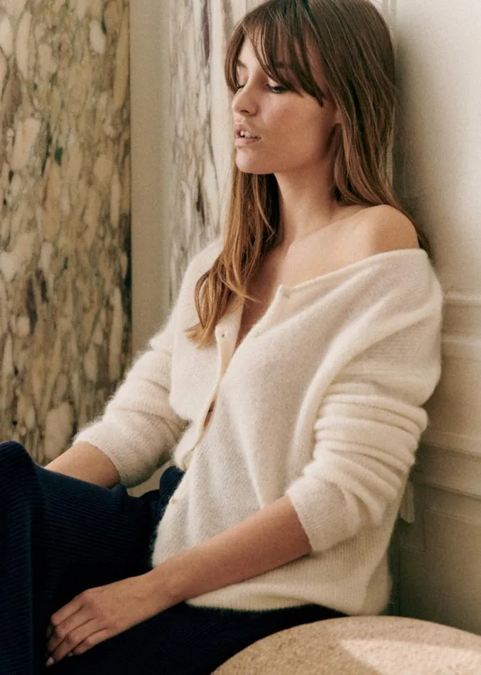 Szane Knitwear Womens Gaspard Cardigan Ecru