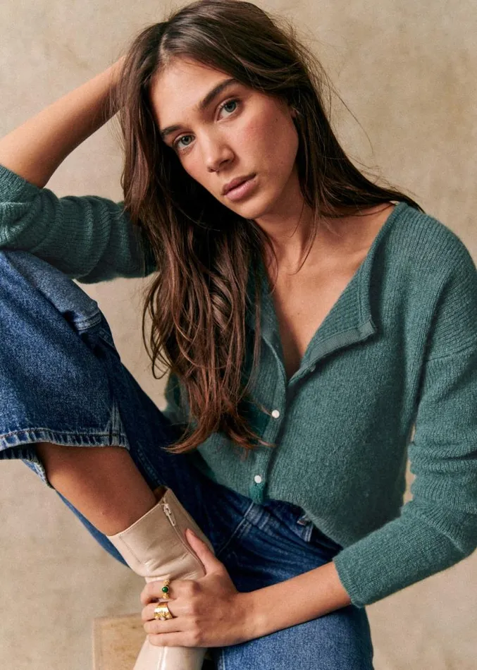 Szane Knitwear Womens Gaspard Cardigan Sage