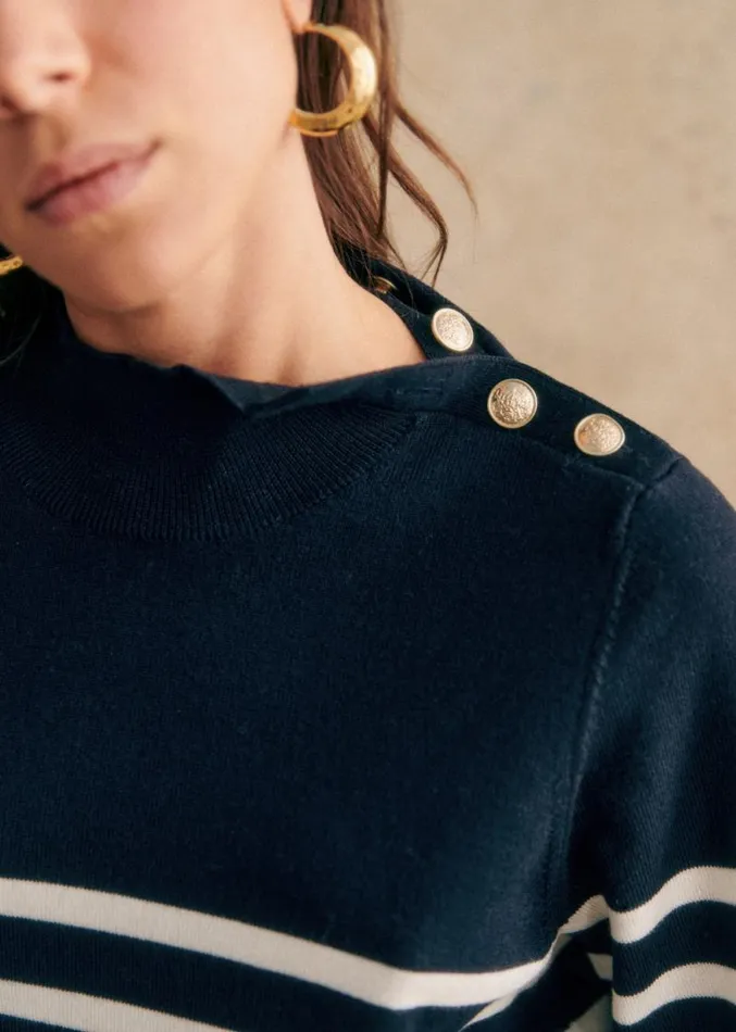 Szane Knitwear Womens Jacob Jumper Navy Ecru