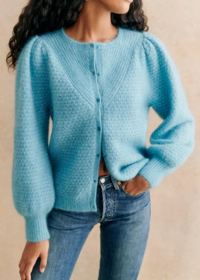 Szane Knitwear Womens Solena Cardigan Blue Lagoon