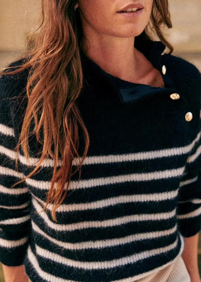 Szane Knitwear Womens Trudy Jumper Navy Ecru