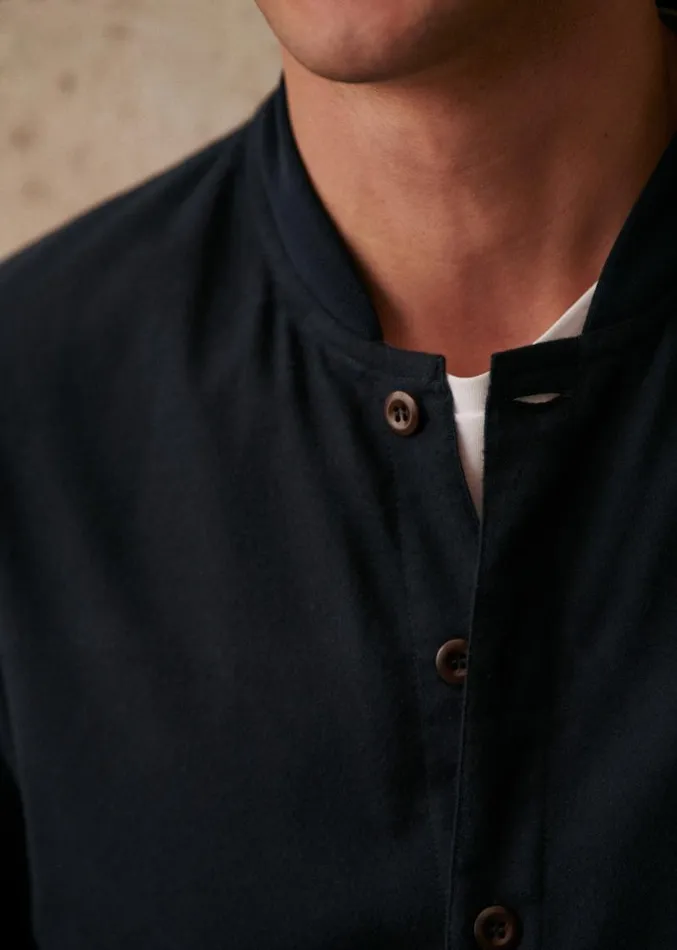 Szane Shirts Mens Ellis Flanelle Shirt Navy Blue