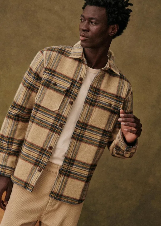 Szane Shirts Mens Lellan Shirt Multico Beige Tiles