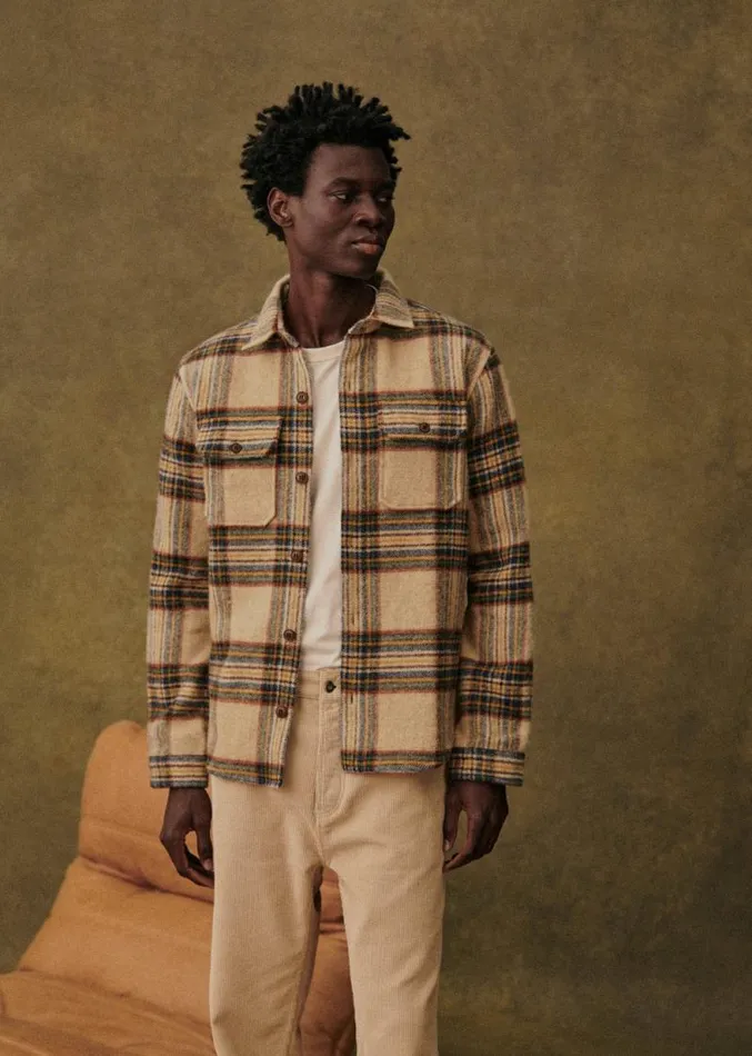 Szane Shirts Mens Lellan Shirt Multico Beige Tiles