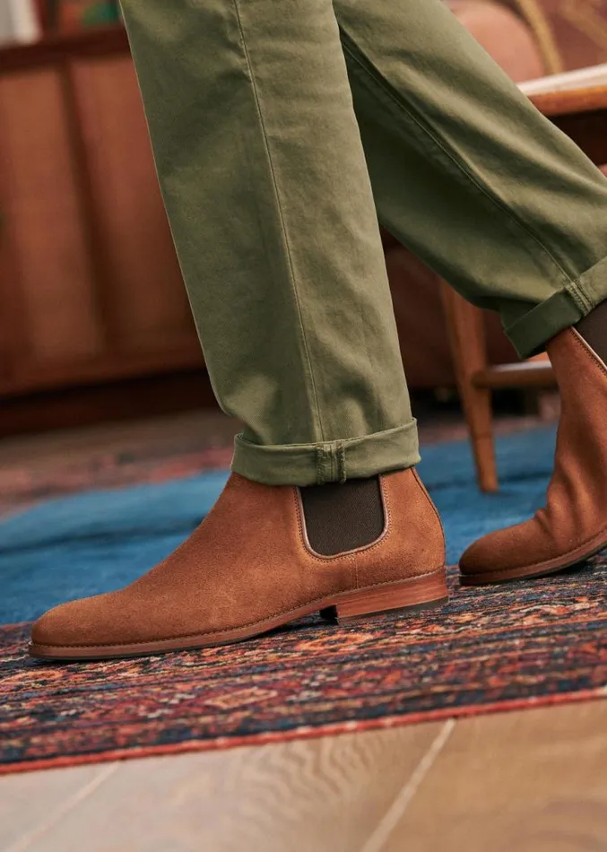 Szane Shoes Mens Woody Mid Boots Camel Suede