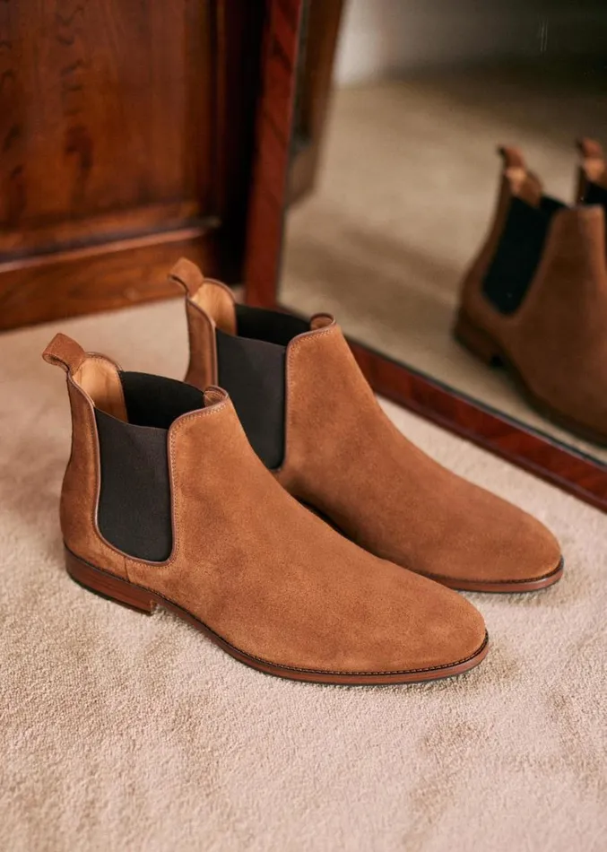 Szane Shoes Mens Woody Mid Boots Camel Suede