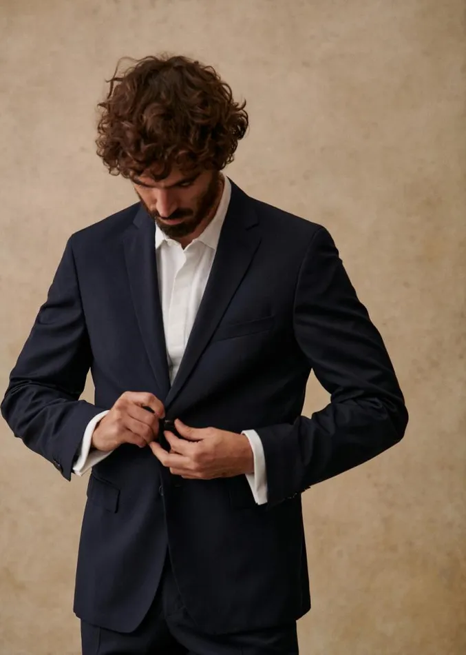 Szane Suits Mens Elmon Jacket Navy Blue