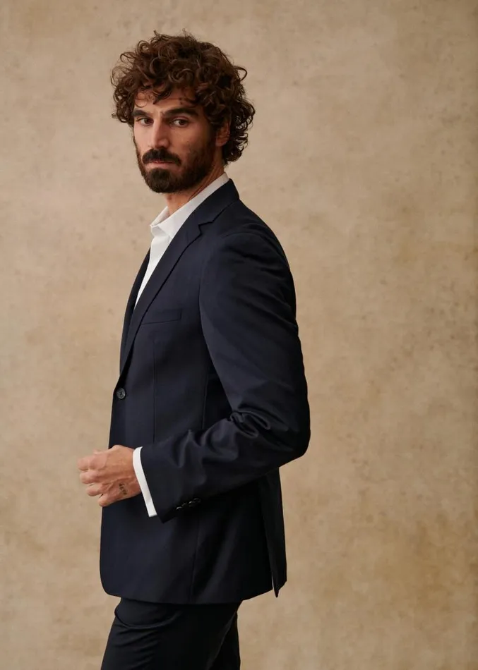 Szane Suits Mens Elmon Jacket Navy Blue