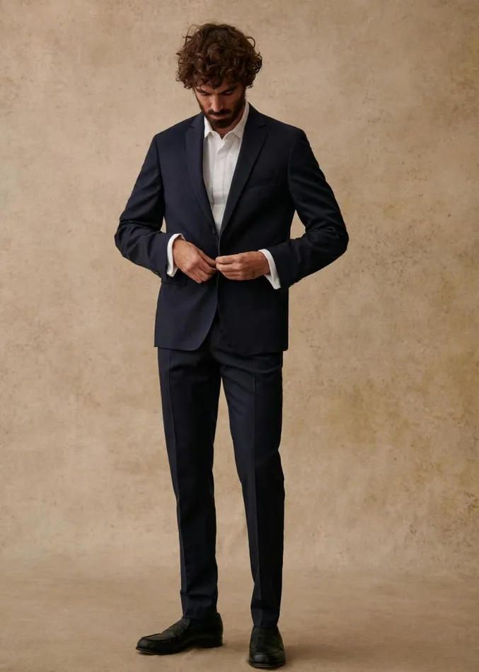 Szane Suits Mens Elmon Jacket Navy Blue