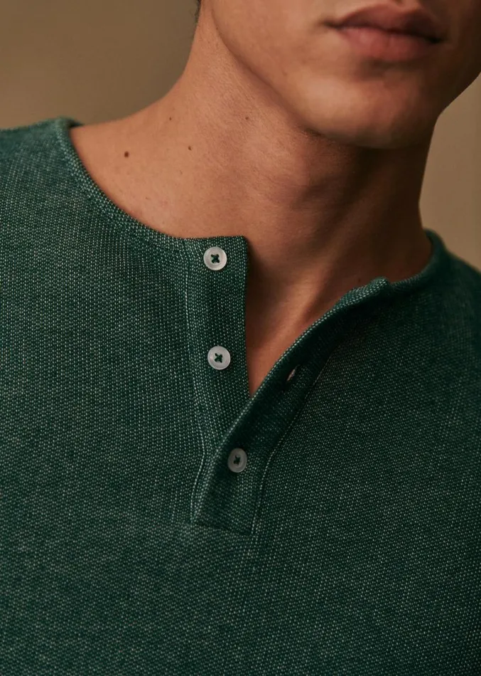 Szane TShirts and Sweatshirts Mens Spike Henley Green
