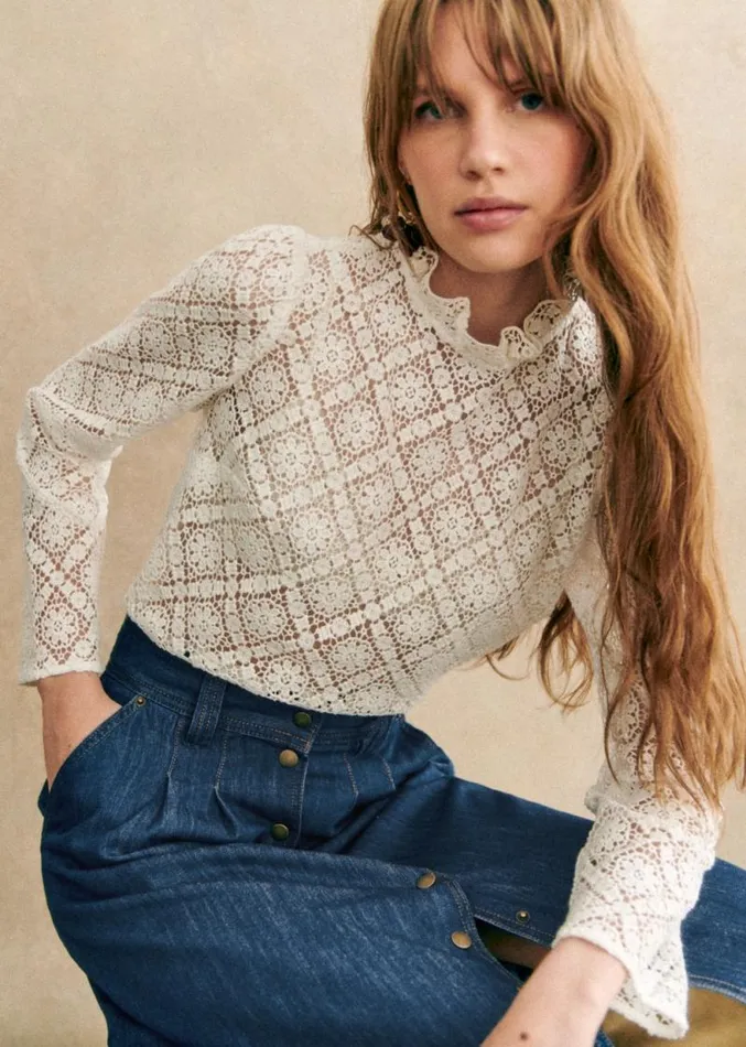 Szane Tops Womens Eglantine Blouse Ecru