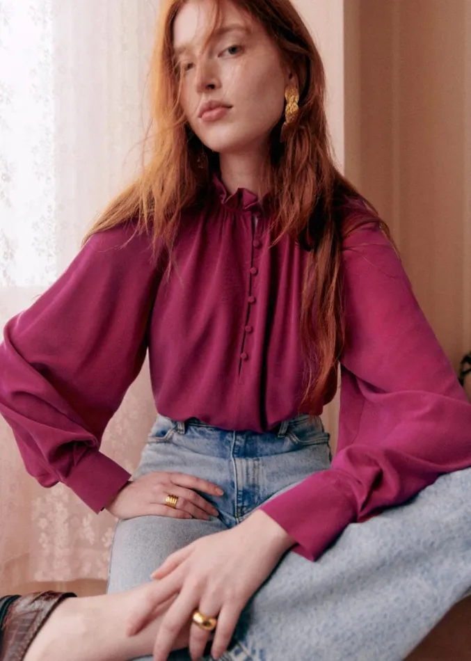 Szane Tops Womens Loubna Blouse Raspberry
