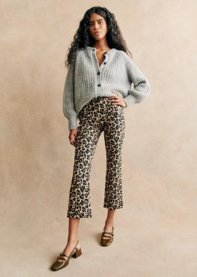 Szane Trousers and Jumpsuits Womens Ciara Trousers Jacquard Leopard Print
