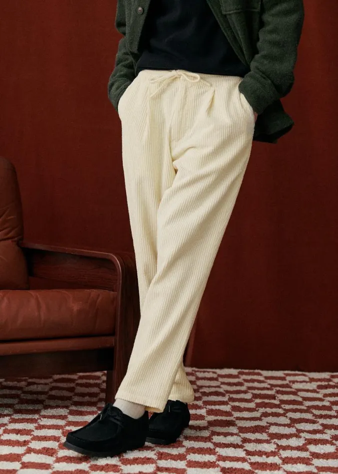 Szane Trousers Mens Agnel Cord Trousers Ecru