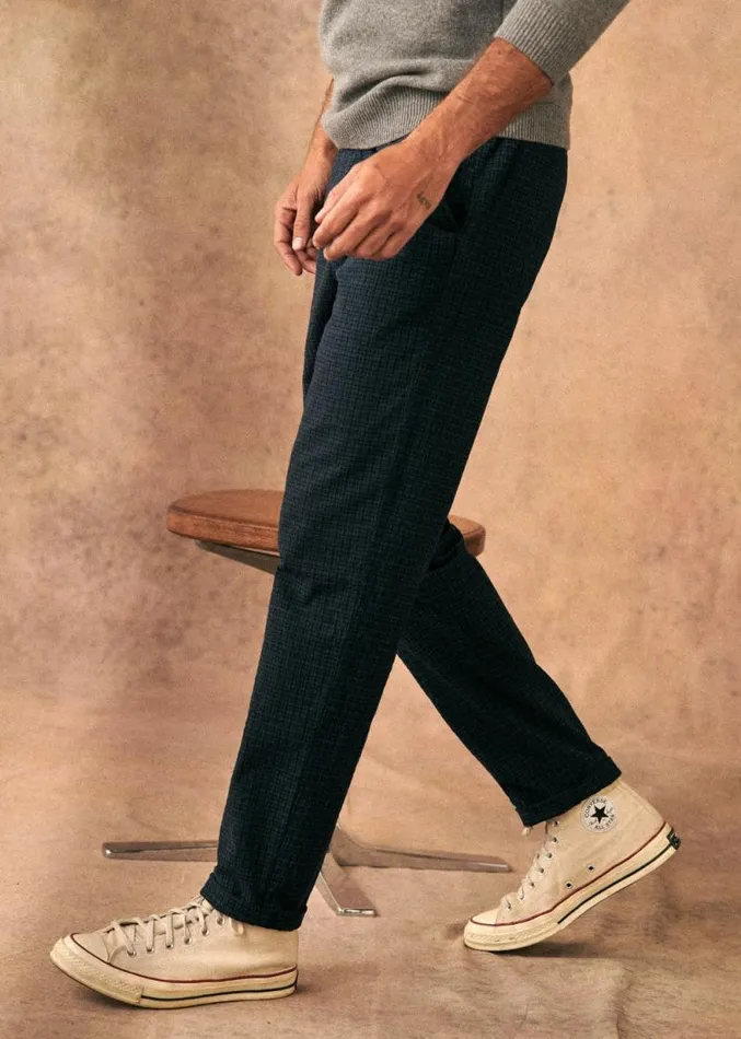 Szane Trousers Mens Danny Trousers Blue Check Print