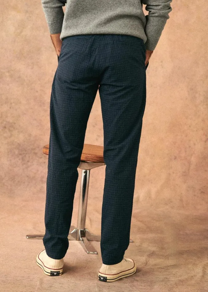 Szane Trousers Mens Danny Trousers Blue Check Print